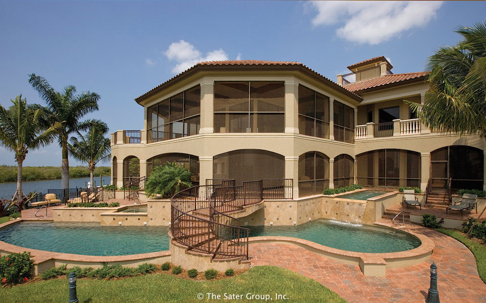 A custom multi-level swimming pool is the perfect accent to the Benichini home.
