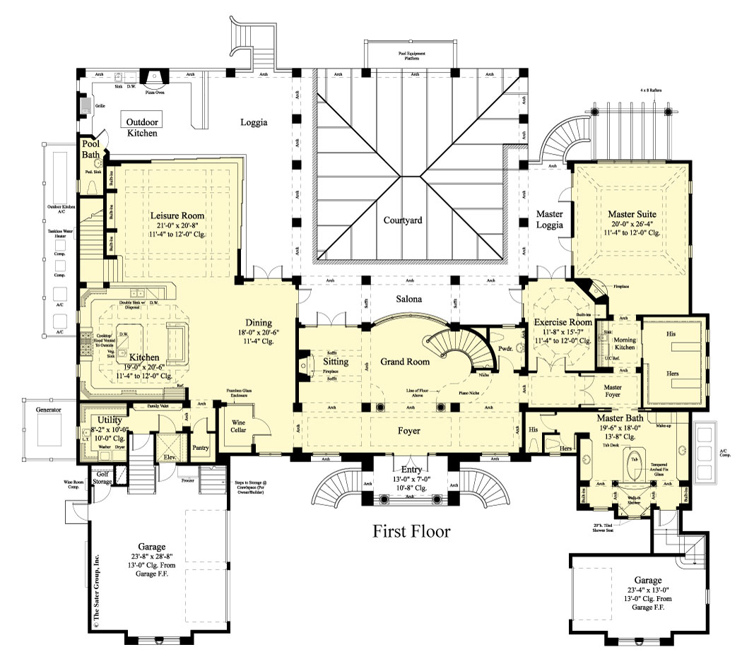 The Villa Belle's first floor plan.